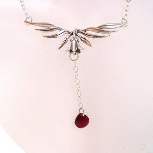 Crystal & Sterling Silver Flowering Vine Necklace